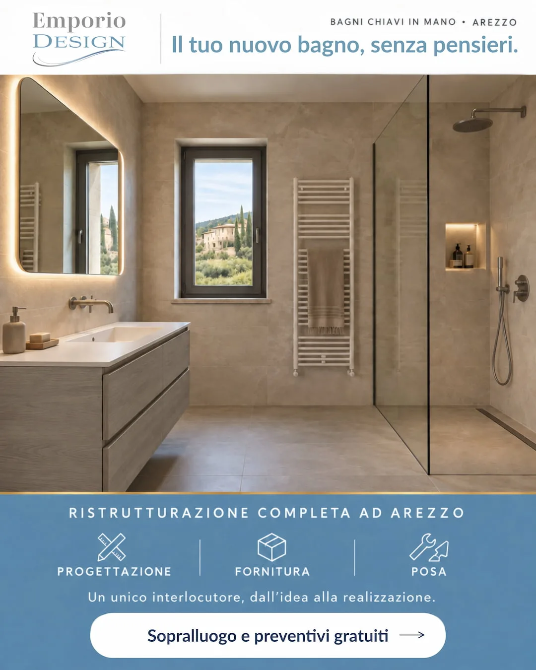 Servizo Ristrutturazione Bagno Chiavi in mano ad Arezzo