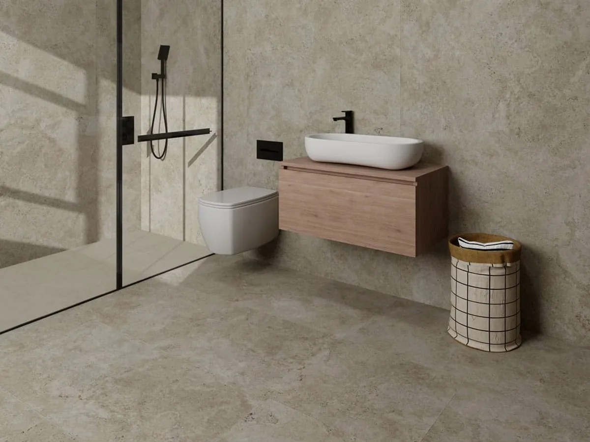 Piastrelle di grande formato per il bagno